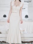 画像18: XS-Lサイズあり【ROBE de FLEURS Glossy/ローブ・ド・フルール グロッシー】フェザーショルダー/ ビジュー/ リブ/ ロングドレス/ キャバドレス long[OF2] (18)