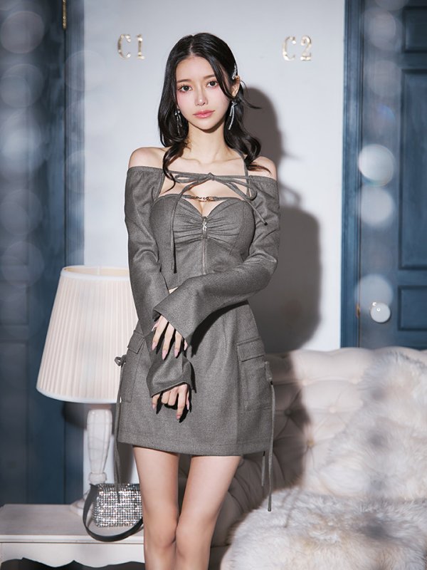 グレー モデル：ゆりお　身長：165cm　着用サイズ：Sサイズ