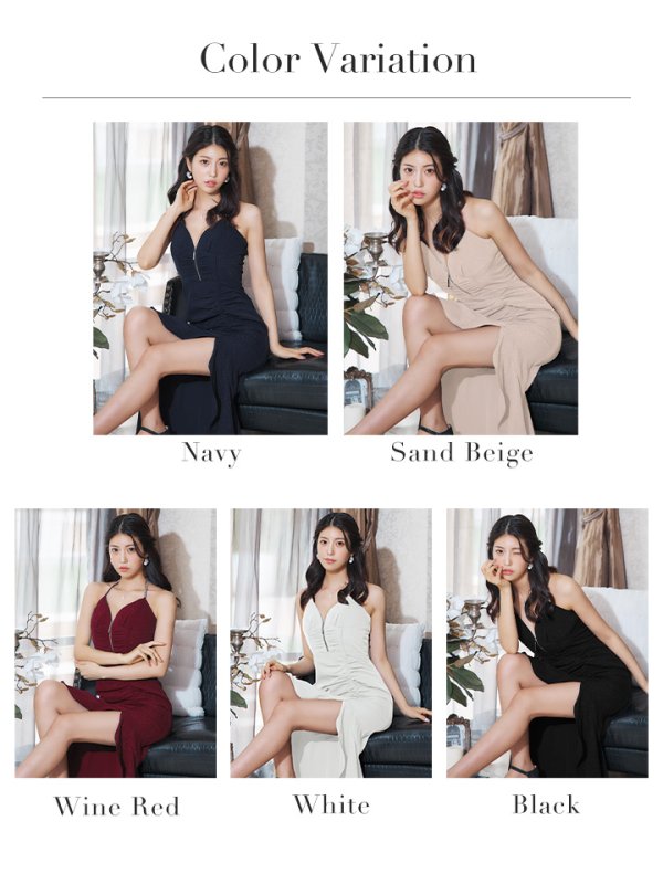 画像33: XSサイズあり【Glossy/グロッシー】ラメ/ フリル/ スリット/ キャミ/ ロングドレス/ キャバドレス long[OF08] (33)