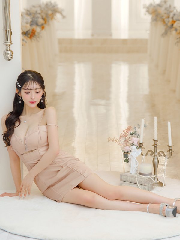 画像5: XSサイズあり【Glossy/グロッシー】バストジップ/ フェイクスエード/ パイピング/ タイト/ ミニドレス/ キャバドレス[OF08] (5)