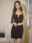 画像2: XSサイズあり【ROBE de FLEURS Glossy/ローブ・ド・フルール グロッシー】バックリボンホルター/ ステッチ/ バストジップ/ タイト/ ミニドレス/ キャバドレス[OF2] (2)
