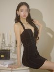 画像7: XSサイズあり【ROBE de FLEURS Glossy/ローブ・ド・フルール グロッシー】バックリボンホルター/ ステッチ/ バストジップ/ タイト/ ミニドレス/ キャバドレス[OF2] (7)
