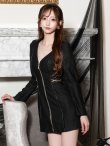 画像11: XSサイズあり【ROBE de FLEURS Glossy/ローブ・ド・フルール グロッシー】センタージップデザイン/ ロングスリーブ/ シンプル/ ミニドレス/ キャバドレス[OF2] (11)