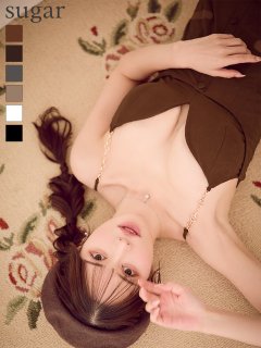 【Glossy/グロッシー】フェイクスエード/ フロントボタン/ タイト/ ミニドレス/ キャバドレス