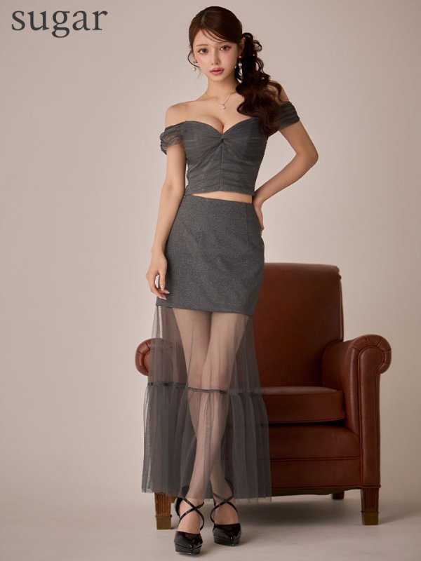 グレー　 モデル：ももか　身長：156cm　着用サイズ：Sサイズ