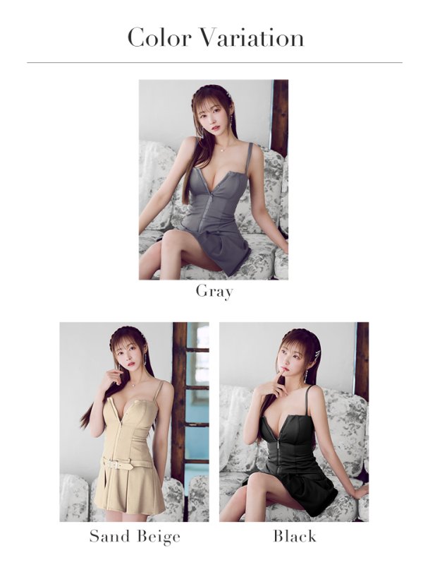 画像28: XSサイズあり【Glossy/グロッシー】シンプル/ ベルト/ プリーツ/ フレア/ ミニドレス/ キャバドレス[OF08]【一部予約商品/11月中旬発送予定】 (28)