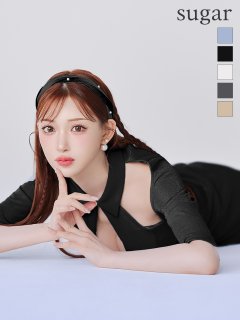 【Glossy/グロッシー】襟デザイン/ オフショル/ バストジップ/ ミニドレス/ キャバドレス