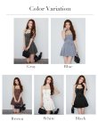 画像34: 【予約商品/9月下旬発送予定】XSサイズあり【Glossy/グロッシー】ストーン付き/ ホルター/ シルバーボタン/ フレア/ セットアップ/ ミニドレス/ キャバドレス[OF08] (34)