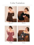 画像47: 即日発送【Glossy/グロッシー】オフショルダー/ ロングスリーブ/ ラメニット/ フレア/ ミニドレス/ キャバドレス[OF08] (47)