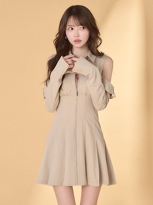 ベージュ　モデル：ゆめ　身長：160cm　着用サイズ：Sサイズ