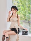 ベージュxブラック　モデル：るりぴ　身長：165cm　着用サイズ：Sサイズ