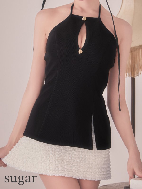 ブラックxアイボリー　モデル：明日花キララ　身長：162cm 着用サイズ：Sサイズ