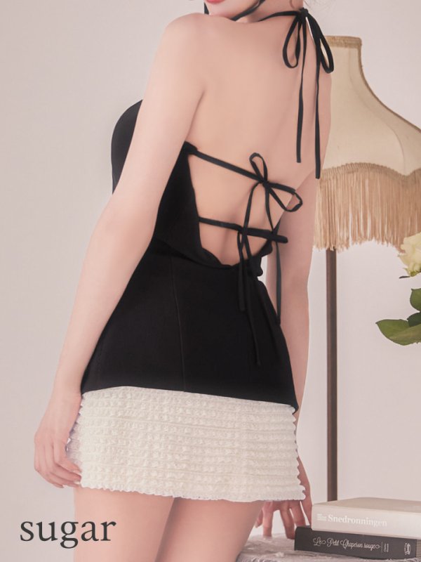 ブラックxアイボリー　モデル：明日花キララ　身長：162cm 着用サイズ：Sサイズ