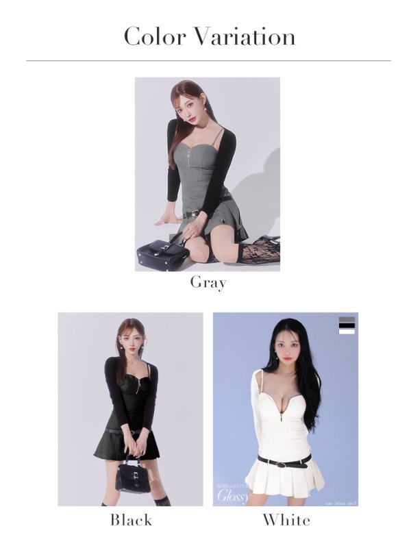 画像29: XS-Lサイズあり【Glossy/グロッシー】ボレロ着脱可能/ ローベルトデザイン/ プリーツ/ ミニドレス/ キャバドレス[OF08] (29)