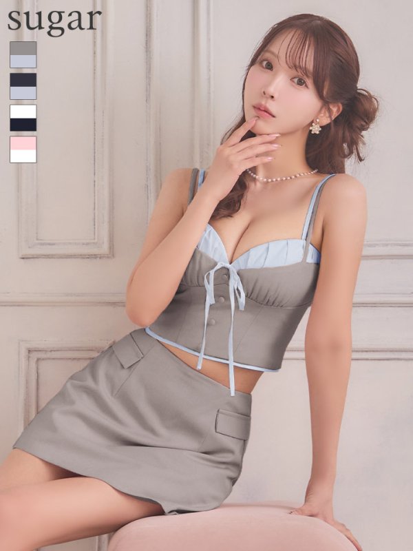 グレー×ブルー　モデル：三上悠亜　身長：159cm　着用サイズ：Sサイズ