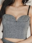 グレー　モデル：まおちゃる　身長：158cm　着用サイズ：Sサイズ