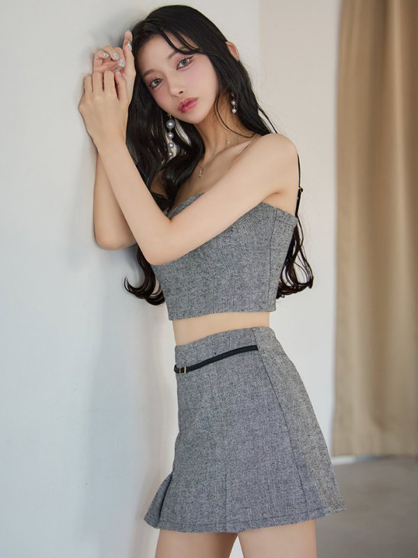 グレー　モデル：まおちゃる　身長：158cm　着用サイズ：Sサイズ