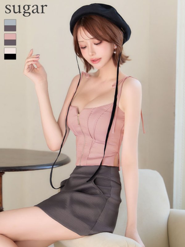 ピンクxグレー　モデル：れみれみ　身長：163cm　着用サイズ：Sサイズ