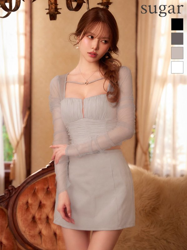 ベージュ　モデル：ゆめ　身長：160cm　着用サイズ：Sサイズ