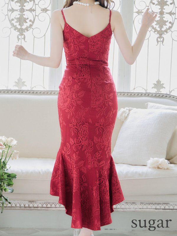 画像12: 【Andy GLAMOROUS/アンディグラマラス】マーメイド/ フリルデザイン/ 総レース/ フロントジップ/ テールカット/ ミディアムドレス/ キャバドレス[OF05] (12)