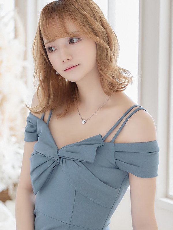 画像9: 【Andy GLAMOROUS/アンディグラマラス】オフショル/ ワンカラー/ スリット/ リボン/ タイト/ ミニドレス/ キャバドレス[FB03] (9)