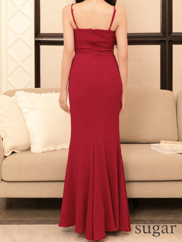 画像16: 【Andy GLAMOROUS/アンディグラマラス】マーメイド/ ワンカラー/ ラメ/ キャミソール/ ストレッチ/ タック/ ロングドレス/ キャバドレス long[OF05] (16)