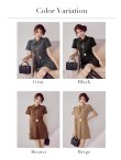 画像29: 【予約商品/9月上旬発送予定】XS-Lサイズあり【Glossy/グロッシー】シャツカラー/ ウエストベルト/ フレア/ ミニドレス/ キャバドレス[OF08] (29)