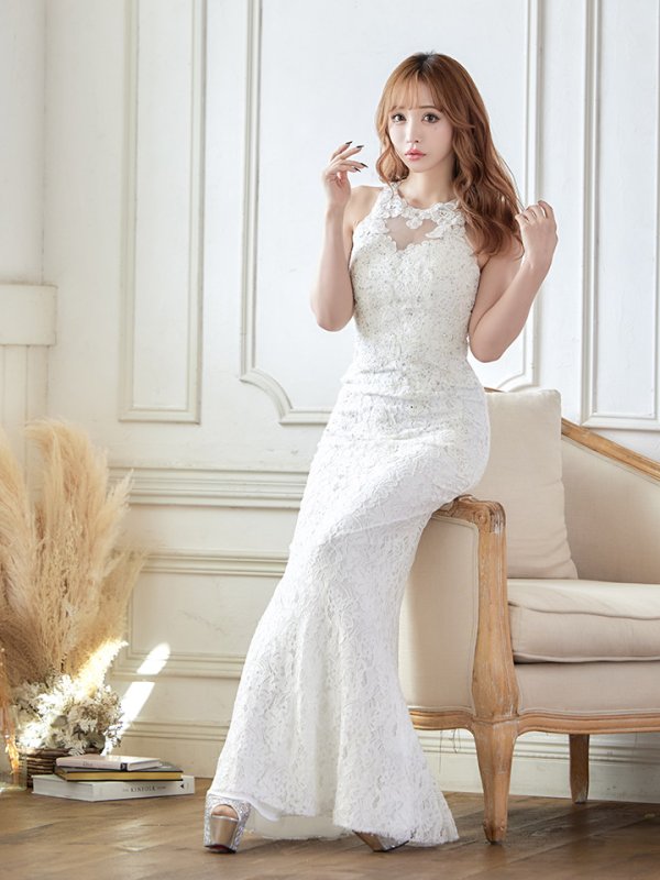 画像5: 【Lip line/リップライン】マーメイド/ アメスリ/ 総レース/ 刺繍レース/ タイト/ ロングドレス/ キャバドレス long[HC03] (5)