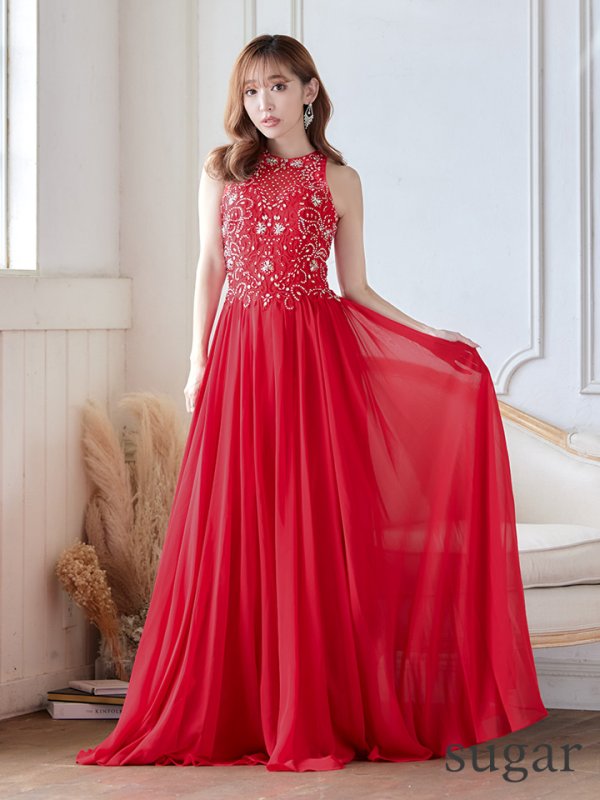 画像7: 【Lip line/リップライン】ビジュー/ アメスリ/ 刺繍レース/ シフォン/ ロングドレス/ キャバドレスlong[HC03] (7)