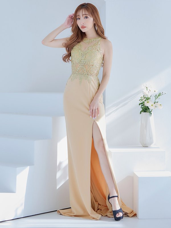画像19: 【Lip line/リップライン】マーメイド/ ビジュー/ 刺繍/ ストレッチ/ スリット/ ロングドレス/ キャバドレス long[HC03] (19)