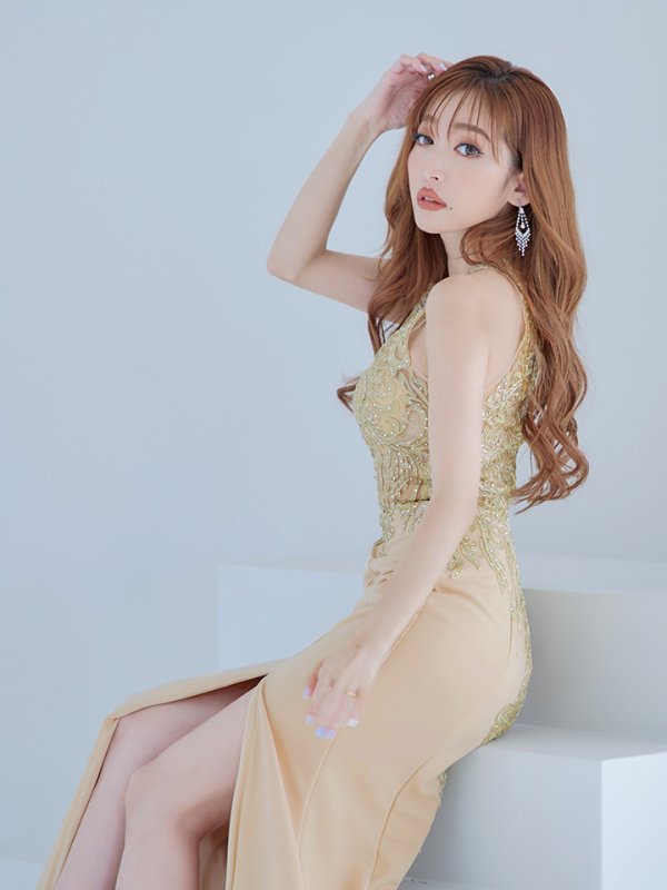 画像20: 【Lip line/リップライン】マーメイド/ ビジュー/ 刺繍/ ストレッチ/ スリット/ ロングドレス/ キャバドレス long[HC03] (20)