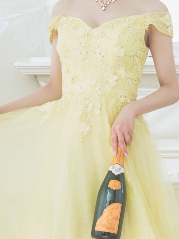 画像16: 【関西コレクション着用】【Lip line/リップライン】フラワー刺繍/ Aライン/ ラメ/ チュール/ ロングドレス/ キャバドレスlong[HC03] (16)