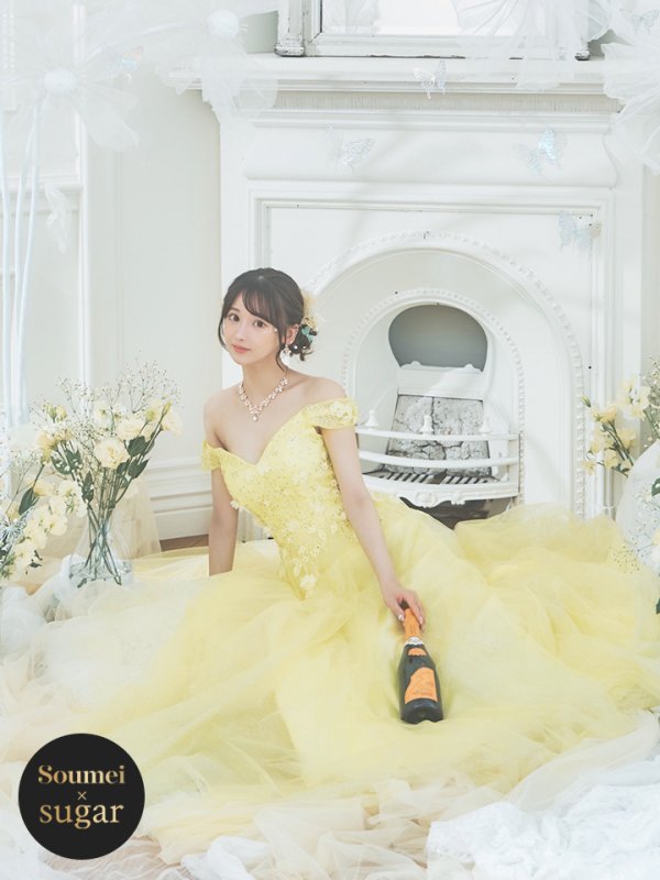 画像2: 【関西コレクション着用】【Lip line/リップライン】フラワー刺繍/ Aライン/ ラメ/ チュール/ ロングドレス/ キャバドレスlong[HC03] (2)