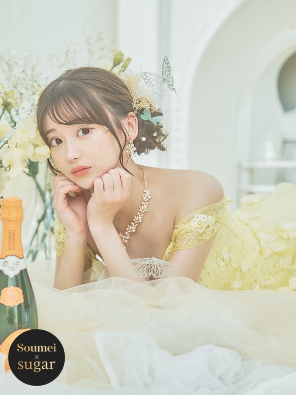 画像3: 【関西コレクション着用】【Lip line/リップライン】フラワー刺繍/ Aライン/ ラメ/ チュール/ ロングドレス/ キャバドレスlong[HC03] (3)