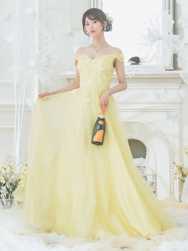 画像4: 【関西コレクション着用】【Lip line/リップライン】フラワー刺繍/ Aライン/ ラメ/ チュール/ ロングドレス/ キャバドレスlong[HC03] (4)