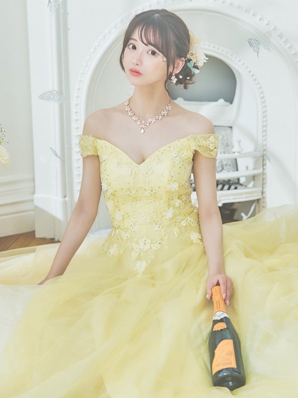 画像8: 【関西コレクション着用】【Lip line/リップライン】フラワー刺繍/ Aライン/ ラメ/ チュール/ ロングドレス/ キャバドレスlong[HC03] (8)