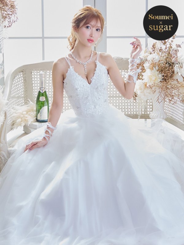 画像4: 【関西コレクション着用】【Lip line/リップライン】デザイン刺繍レース/ スピンドル/ メッシュ切り替え/ Aライン/ ロングドレス/ キャバドレス long[HC03] (4)