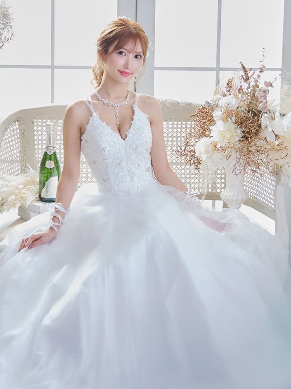 画像9: 【関西コレクション着用】【Lip line/リップライン】デザイン刺繍レース/ スピンドル/ メッシュ切り替え/ Aライン/ ロングドレス/ キャバドレス long[HC03] (9)