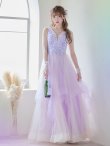 画像28: 【星野ティナ / 関西コレクション着用】【Lip line/リップライン】フラワー刺繍/ 2段フレア/ Aライン/ チュール/ プリンセス/ ロングドレス/ キャバドレスlong[HC03] (28)