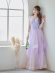 画像31: 【星野ティナ / 関西コレクション着用】【Lip line/リップライン】フラワー刺繍/ 2段フレア/ Aライン/ チュール/ プリンセス/ ロングドレス/ キャバドレスlong[HC03] (31)