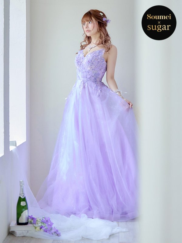 画像3: 【関西コレクション着用】【Lip line/リップライン】フラワー刺繍/ Vネック/ Aライン/ ノースリーブ/ プリンセス/ フレア/ ロングドレス/ キャバドレス long[HC03] (3)