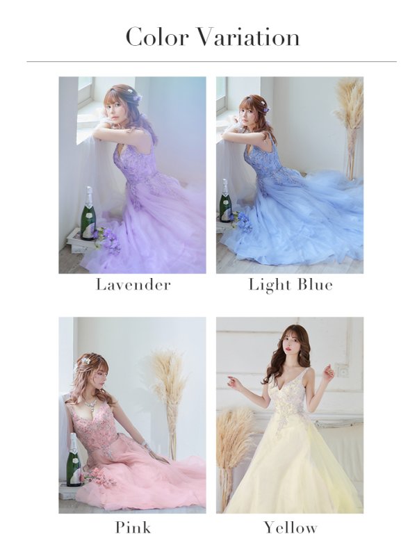 画像27: 【関西コレクション着用】【Lip line/リップライン】フラワー刺繍/ Vネック/ Aライン/ ノースリーブ/ プリンセス/ フレア/ ロングドレス/ キャバドレス long[HC03] (27)