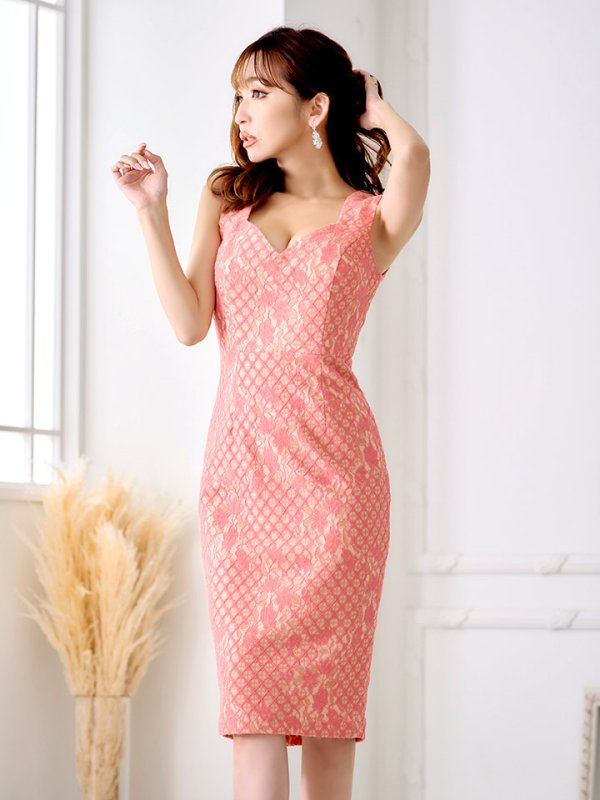 画像38: Lサイズあり【VANESSA HEART / ヴァネッサハート】【OF05】総レース/ ノースリーブ/ ひざ丈/ タイト/ ミディアム/ ワンピース/ キャバドレス (38)