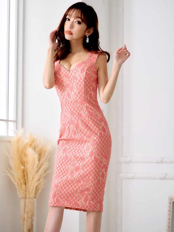 画像40: Lサイズあり【VANESSA HEART / ヴァネッサハート】【OF05】総レース/ ノースリーブ/ ひざ丈/ タイト/ ミディアム/ ワンピース/ キャバドレス (40)