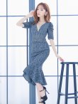 画像36: Lサイズあり【VANESSA HEART / ヴァネッサハート】【OF05】マーメイド/ テールカット/ 総レース/ パフスリーブ/ 袖あり/ 切り替えデザイン/ ワンピース/ ミディアムドレス/ キャバドレス (36)