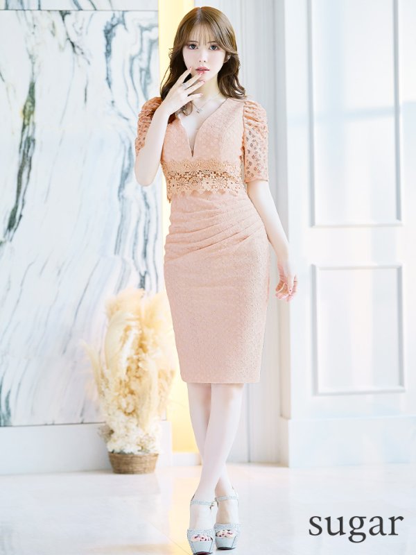 画像25: Lサイズあり【VANESSA HEART / ヴァネッサハート】【OF05】半袖/ 袖あり/ パフスリーブ/ タイト/大人/切り替えデザイン/ ミディアム丈/ 膝丈/ ワンピース/ キャバドレス (25)