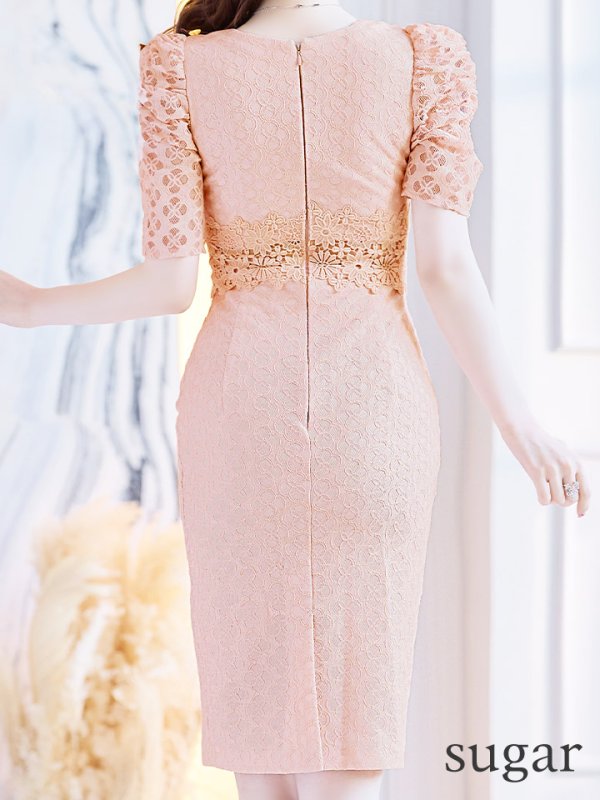 画像27: Lサイズあり【VANESSA HEART / ヴァネッサハート】【OF05】半袖/ 袖あり/ パフスリーブ/ タイト/大人/切り替えデザイン/ ミディアム丈/ 膝丈/ ワンピース/ キャバドレス (27)