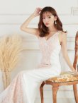 画像4: 【Lip line/リップライン】ワンカラー/ 刺繍/ レース/ ノースリーブ/ 切り替えデザイン/ ロングドレス/ キャバドレス[HC03] (4)