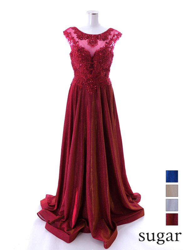 画像13: 【Lip line/リップライン】ビーズ刺繍/ Aライン/ シアー/ ラメ/ ロングドレス / キャバドレスlong[HC03] (13)