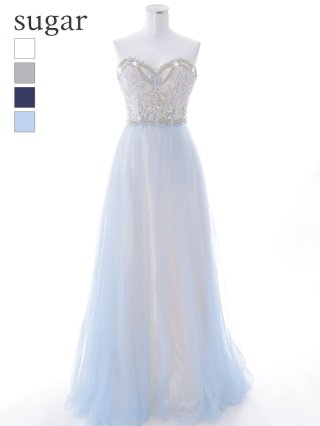 Lip line/リップライン】ビーズ刺繍/ グラデーション/ ベア/ シフォン